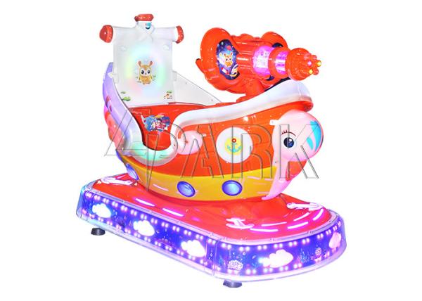 100W 220V Gun Battleship Kiddy Ride Machine Baby Rocking Car With Safety Belt