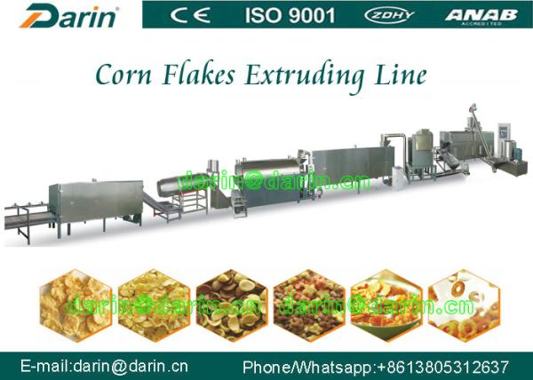 Linha de produção de aço inoxidável da extrusora do petisco para flocos do cereal/milho
