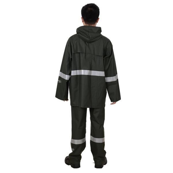 Высокоотражательная лента ПУ с капюшоном дождевая одежда с брюками G.W. 26KG S-XXXL в водонепроницаемом виде