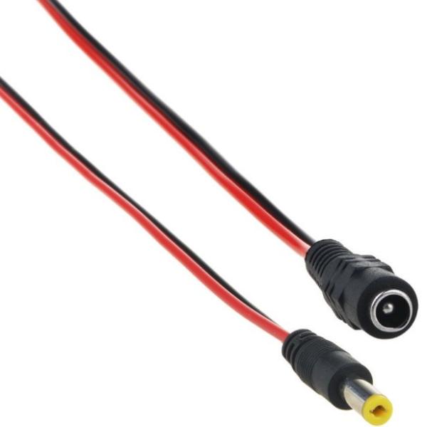 30 cm Copper Conductor DC Power Male Plug Pigtail Cable for Telecommunication Surveillance