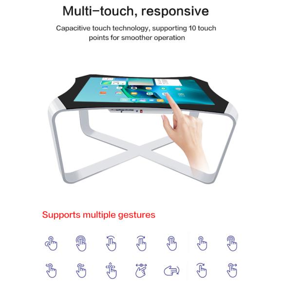 A exposição interativa X de Smart da tabela do multi toque do painel LCD de 43 polegadas deu forma para o jogo do café