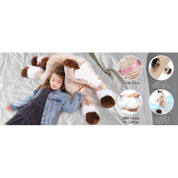 Wholesale Popular MORISMOS 120cm Giant Horse Teddy Kawaii Large Horses Soft Cuddly Toy XXL Furry Stuffed Animal Boys Girls