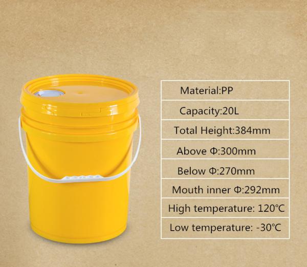 Food Grade Raw Materials Acid Resistant Plastic Bucket for Chemical and Paint Storage