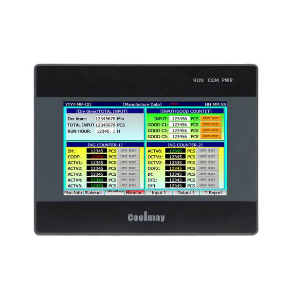 4.3 Inch Programmable Plc Controller NPN COM RS232 Touch Sceen Hmi