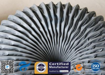 PVC Coated Fiberglass Fabric Grey Flexible Air Ducts 200MM 260℃ Waterproof