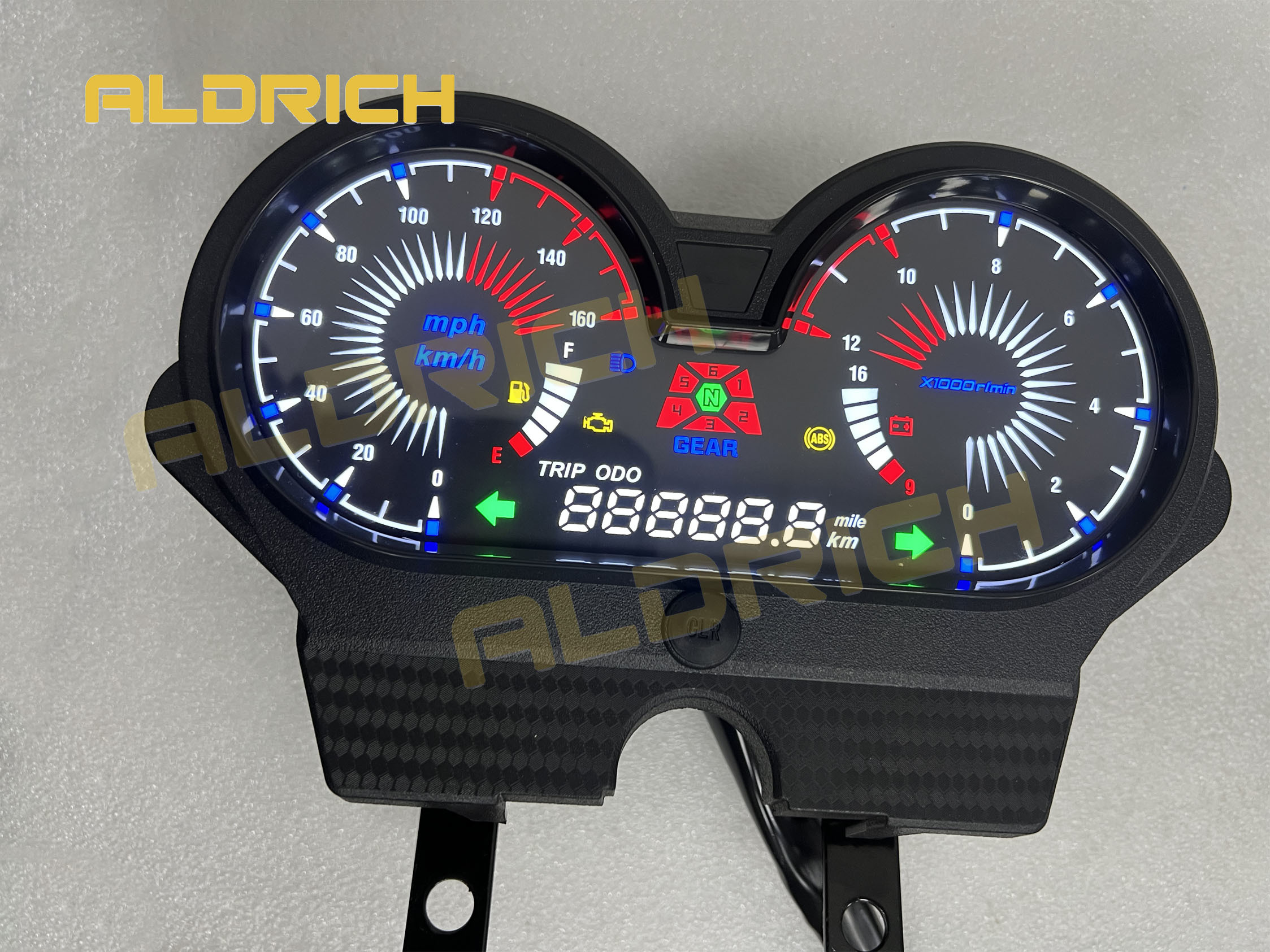 XPRESS 125 Universal Motorbike LCD Dash - Slim Full-Screen Digital Odometer RPM