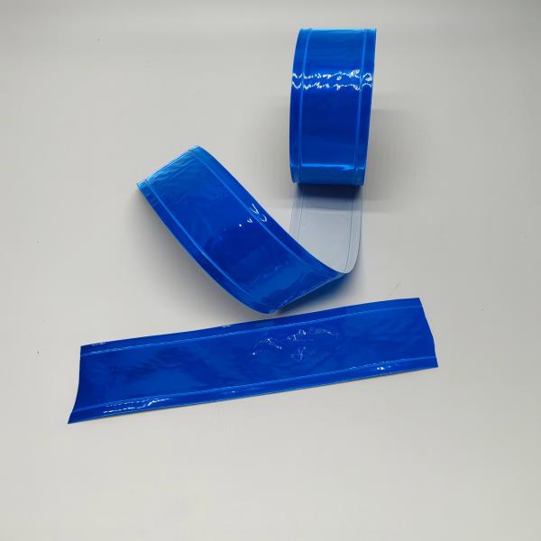 Изготовленная на заказ высокая видимость шьет на голубой ленте PVC отражательной для дорожного знака ленты безопасности одежды