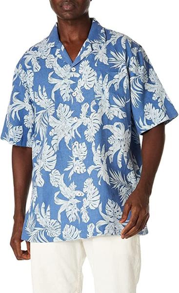 Vintage 45% Viscose Hawaiian Mens Casual Short Sleeve Shirts Button Up Relaxed Fit