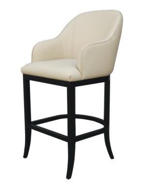 Birch wood white pu upholstery barstool/counter stool with metal bars,fashion wooden barstool