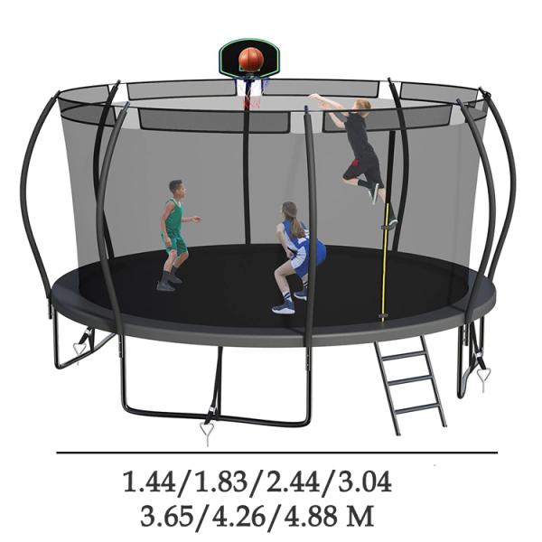 Adult Children Kids Basketball Hoop Set Trampoline with Protective Net and Logo Option