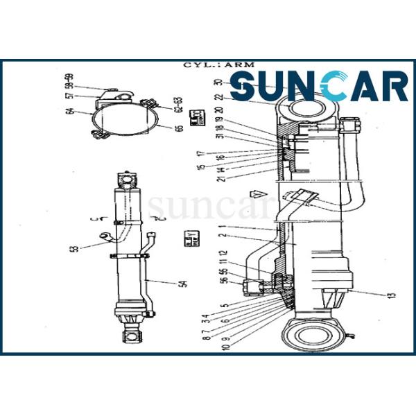 Wear-Resistant Arm Seal Kit 4206344 Excavator Repair Kits Fits Hitachi EX100 EX120