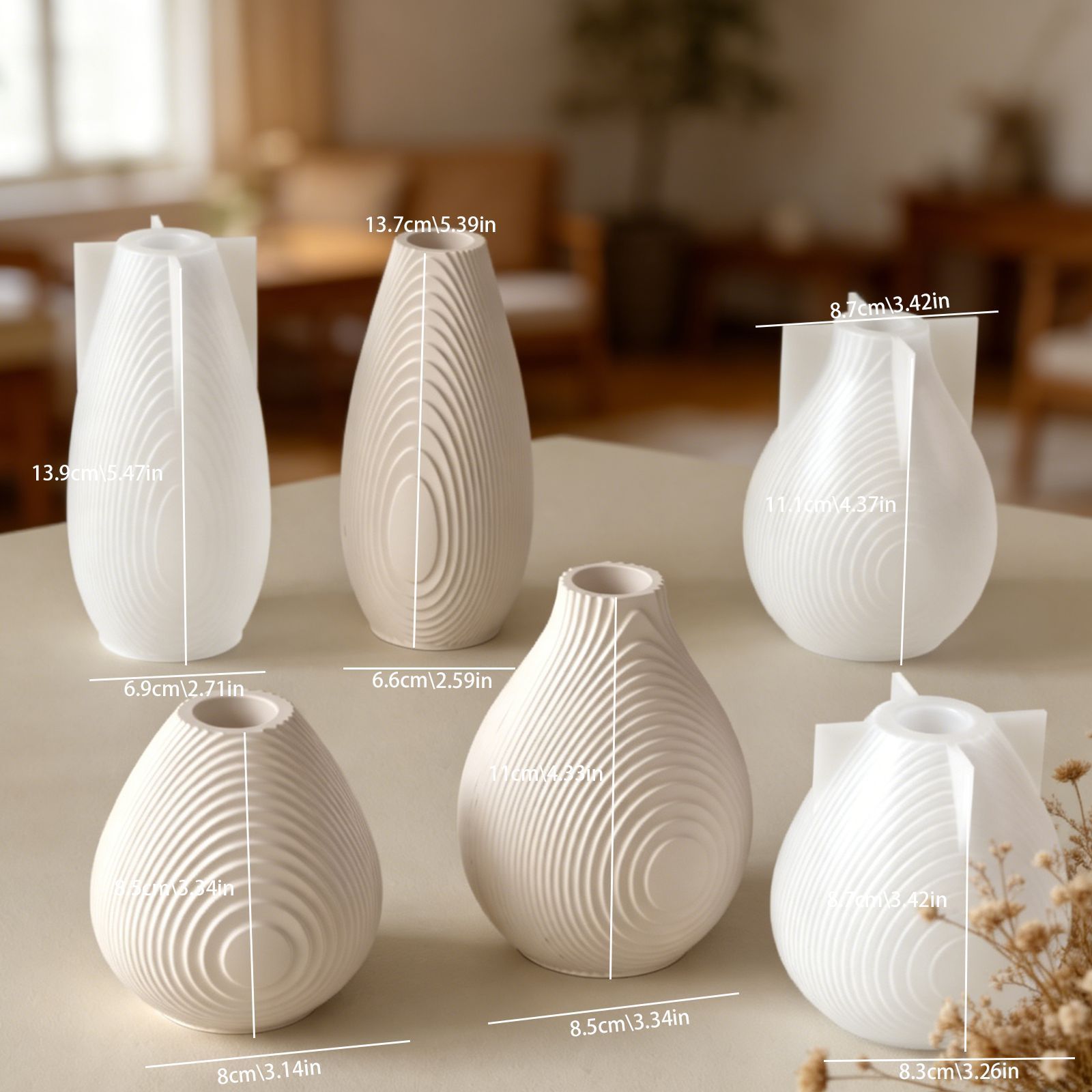Nordic-inspired Ins Wind Chime Vase Candle Holder DIY Aromatic Plaster Cement Decor Silicone Mold