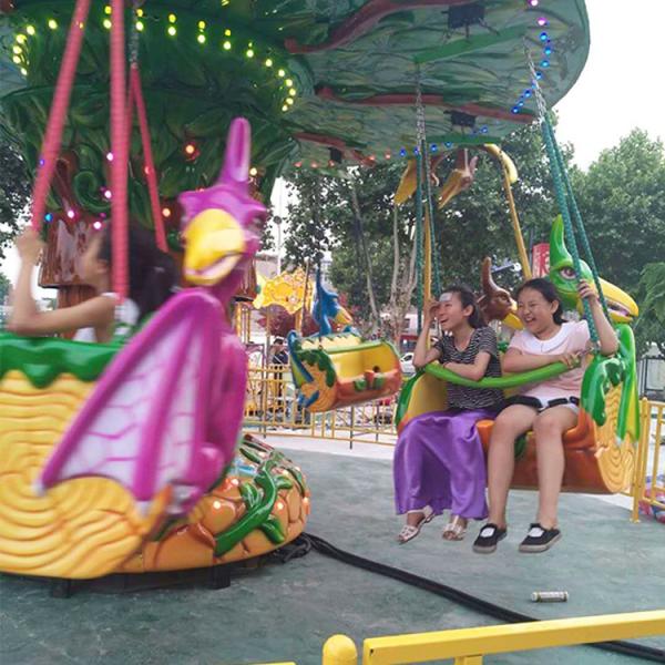 Theme Park Flying Chair Ride With Dinosaur Cockpit Long Working Life