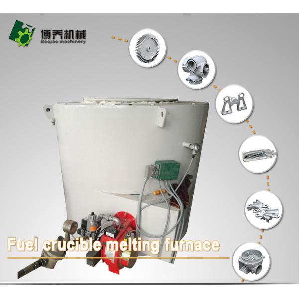 Gas Fired Crucible Aluminum Melting Furnace 300kg Capacity Customized Color