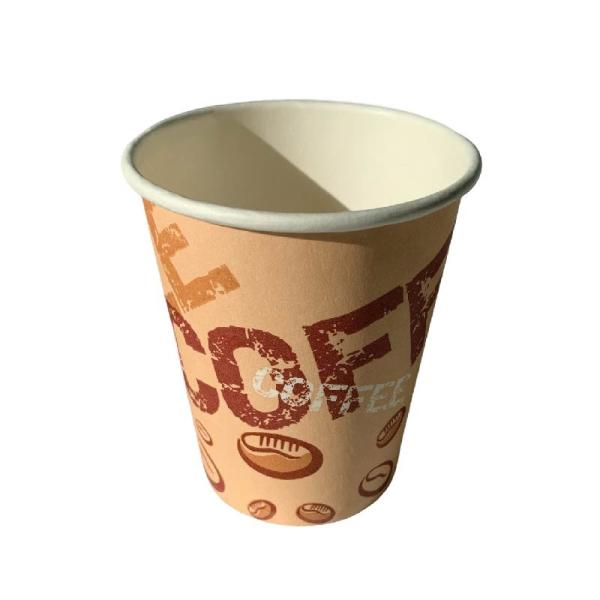 8 Oz PE Lining Custom Printed Disposable Cups Single Wall For Hot Drinks
