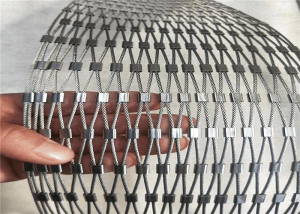 Zoo Handrail Stainless Steel Aviary Mesh , 60 Degree Wire Mesh Bird Netting