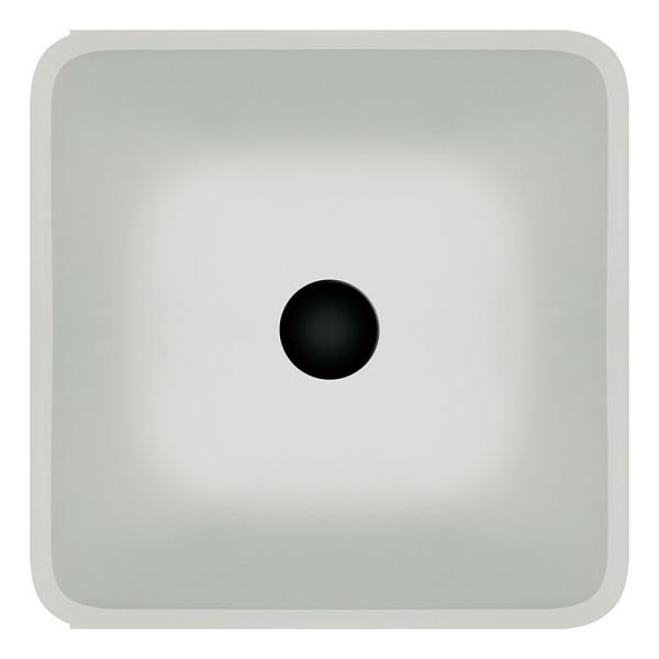 Super Clear Bathroom Wash Basins Tempered Glass White Seamless Square Sink Bowl