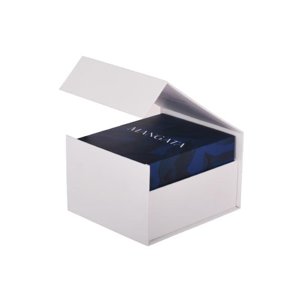 White Foldable Magnetic Flip Cover Rigid Paper Gift Box Packaging Candle