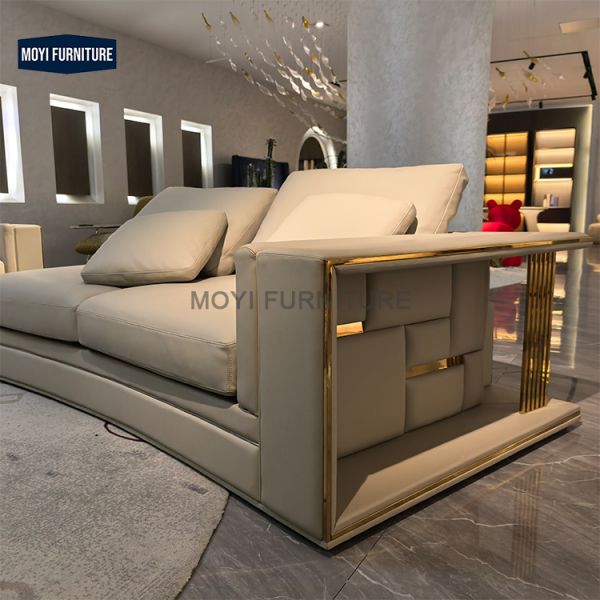 Manufacturer Custom Luxury Italian Designer Half Moon Sofa New Design Home Sofa Set Furniture Luxury Living Room Sofa