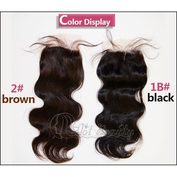 Ladies Brazilian Hair Lace Top Closure Natural Color 12 Inch - 24 Inch Length