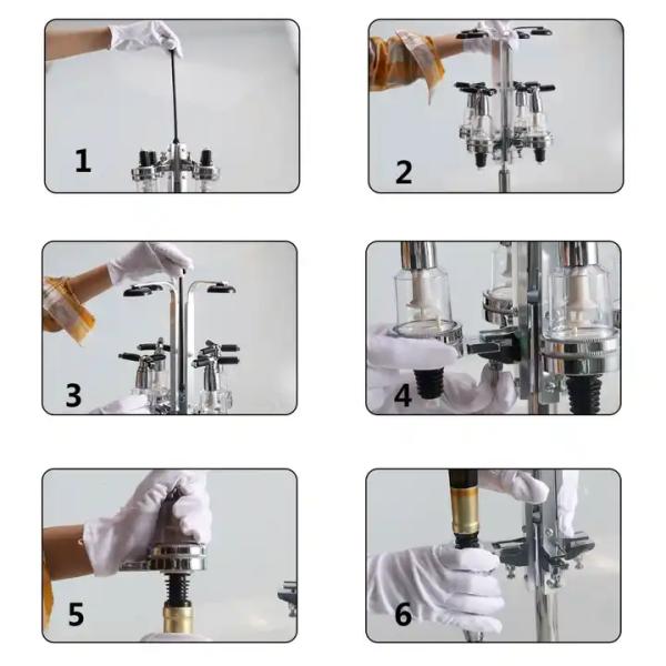 Алюминиевый вращающийся вертикальный ликерораспределитель 6 бутылки используется в баре