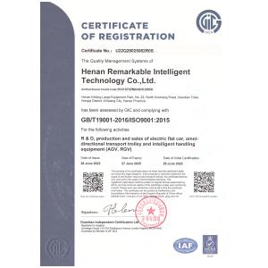 Henan Remarkable Intelligent Technology Co., Ltd Сертификации