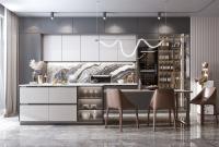 Fabrique en gros MDF en bois massif Armoires de cuisine américaines modernes