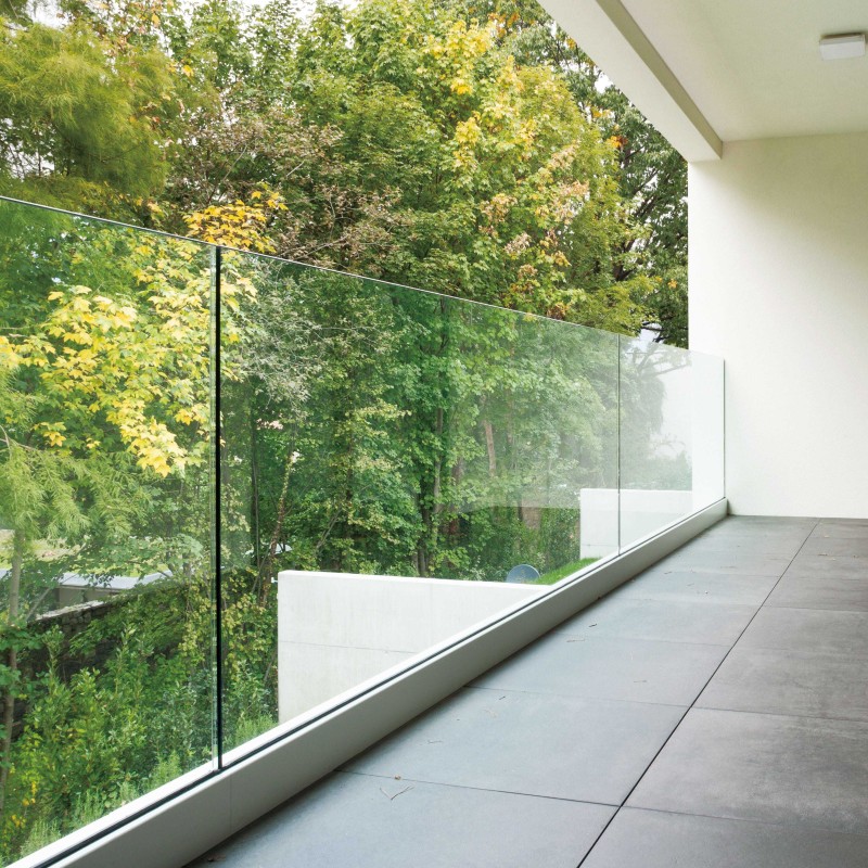 Frameless Aluminum Glass Railing System For Balcony / Pool Safety