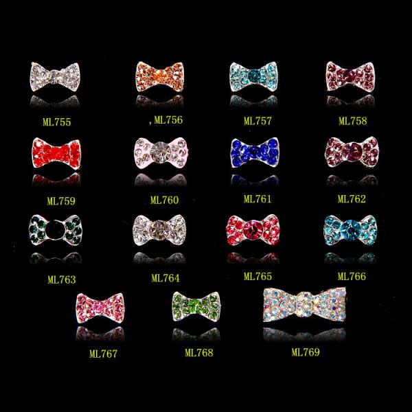 Bow Tie Nail Art Decoration Alloy Jewelry Glitter Rhinestone ML755-769