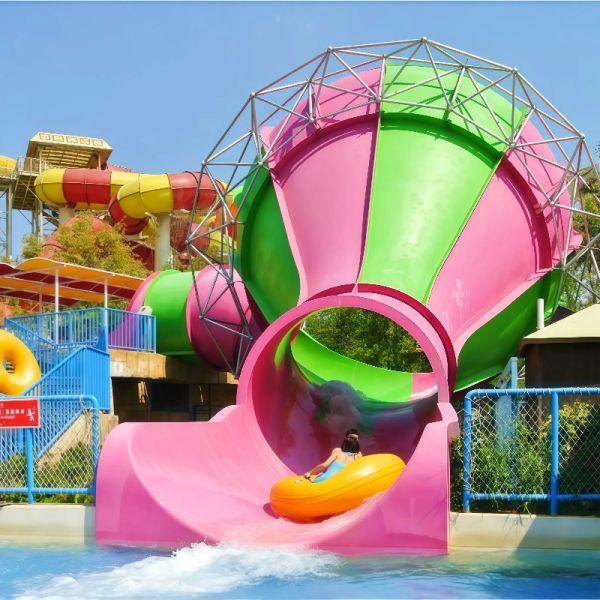 Qualitative Small Trumpet Water Slide Fiberglass Material Height Of 1.9 M Use For Adult Kid Games Aqua Park Hotels Swimming Pool