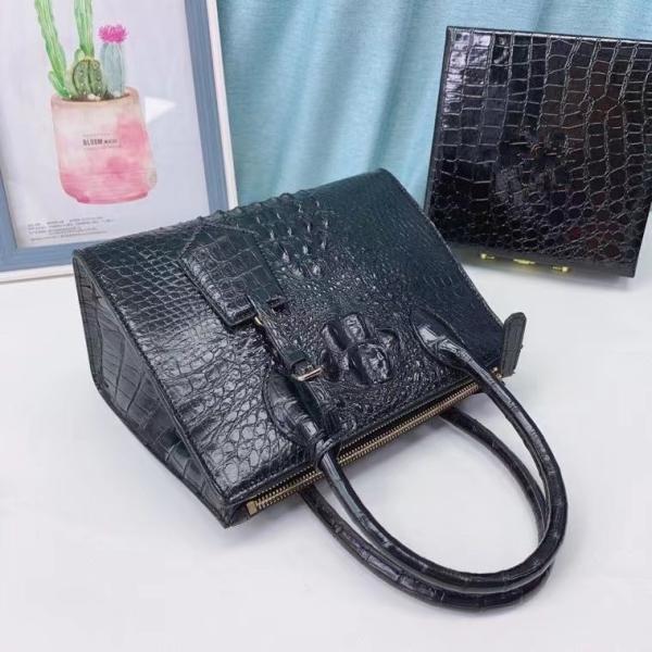 Genuine Alligator Skin Women Small Totes Tag Purse Shoulder Bag Authentic Real Crocodile Leather Lady Top-handle Handbag