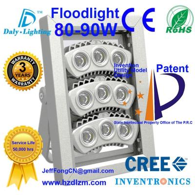 LED Flood Light 80-90W with CE,RoHS Certified and Best Cooling Efficiency Floodlight Made in China