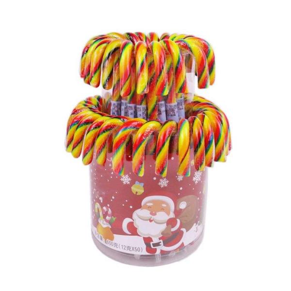 Halal Wholesale Christmas Hard Candy Personal Label Cane Lollipop
