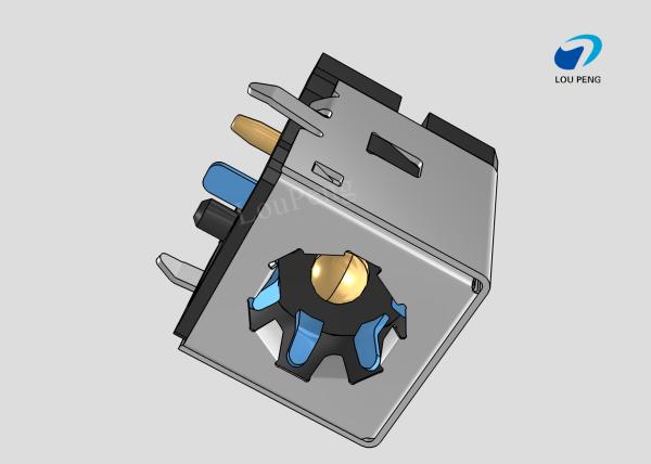 DC Jack Connectors, Cable-to-Board, 4 Position, Jack, Right Angle, Printed Circuit Board, DIP
