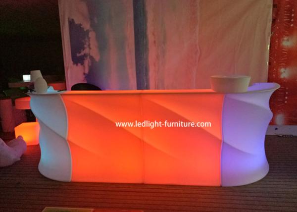 Wave Sectional Straight LED Plastic Bar Counter Table With 8-10 Hours Working Time