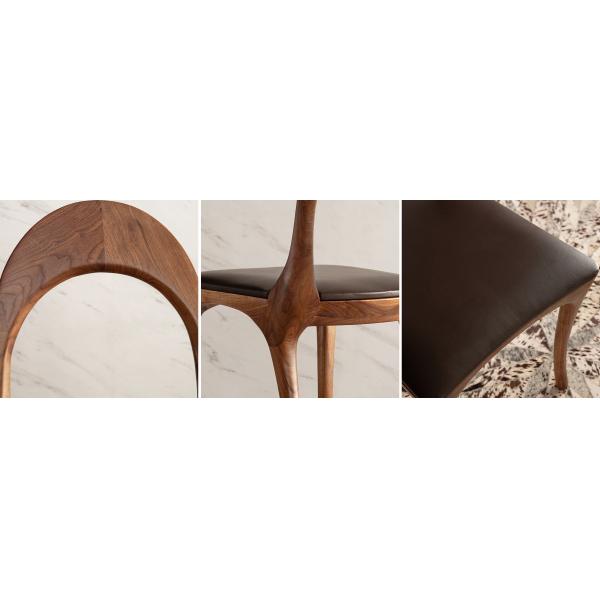 Modern Leather Upholstered Dining Room Chairs Round Back Color Optional