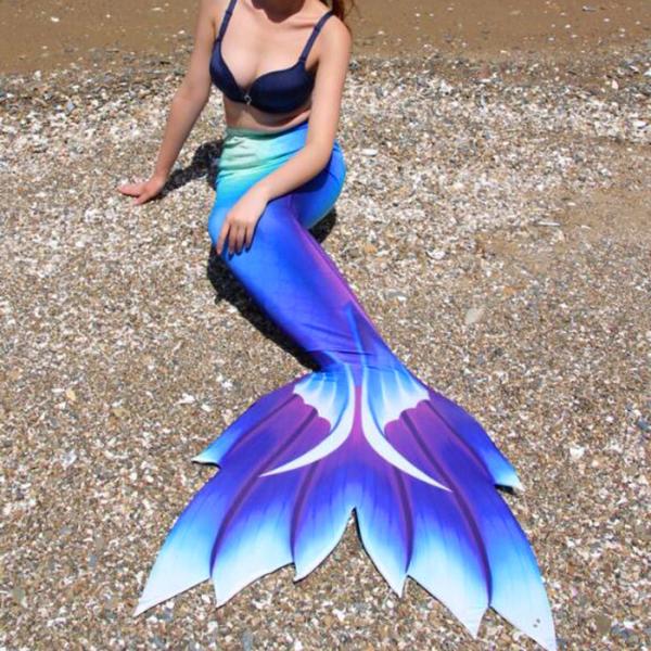 Breathable Ladies Mermaid Tail Graceful Flower Shaped Fin High Elasticity Fabric Mermaid Tail Beach dress