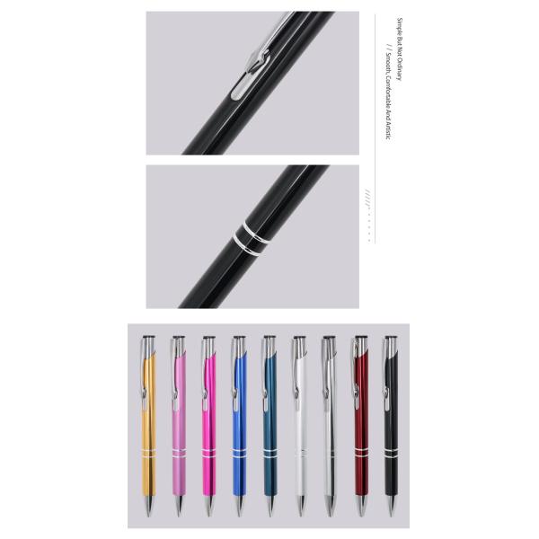 Portable Smooth Writing Ball Pen 1.0mm Strong Metal Clip Ball Pen Customized Logo