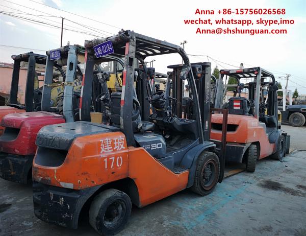 2 Or 3 Stage Mast Toyota Used Industrial Forklift TCM FD30 FD50 3t 5 Ton