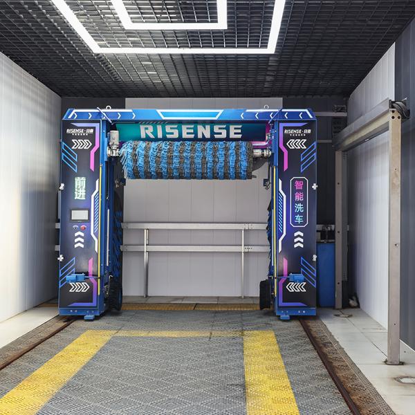 Risense CE Certified High Pressure 5 Brushes Rollover Automatic Car Wash Machine for Sale in Germany with Wheel Brushes