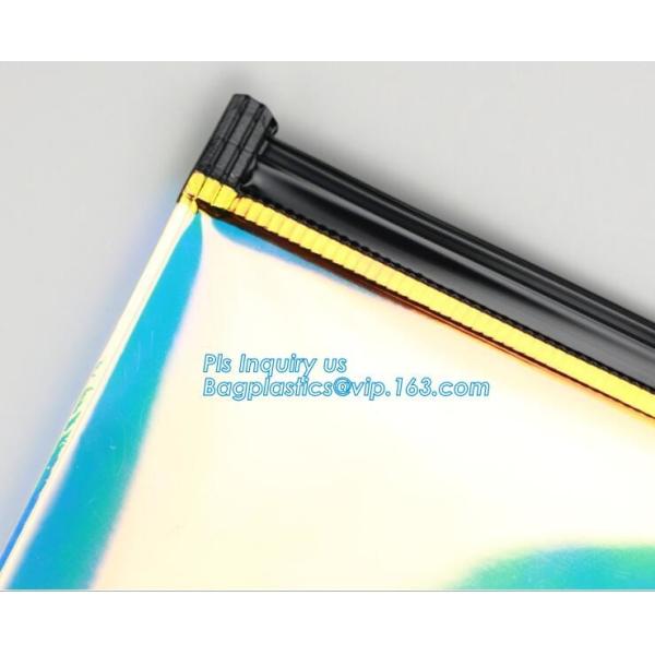Eva Clear Vinyl Cosmetic Bag Slider Zipper Pencil Bag, Promotional Transparent Cosmetic PVC Bag Slider Zip Bags Clear Tr