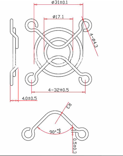 Iron Rustproof Cooling Fan Accessories 40mm Fan Guard For 40mm Cooling Fan