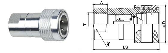 Single Handed Operation Hydraulic Connectors Fittings LSQ-PK NPTF Thread