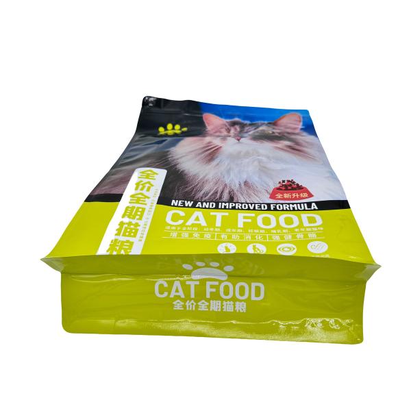 2.5kg Glossy Foil Lined Square Flat Bottom Dog Food Pouch Stand Up For Cat Dog Treats Packaging