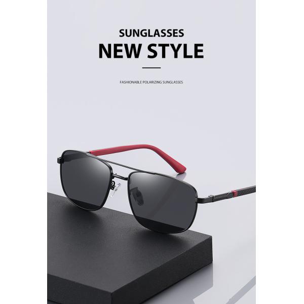 Classic Retro Rectangular Metal Sunglasses Polarized Shatterproof