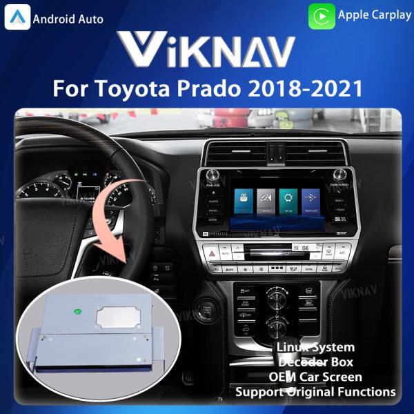 Système Viknav Linux OEM Pour Toyota Prado Pioneer 2014-2017 Mise à niveau décodeur Box Multimedia CarPlay sans fil
