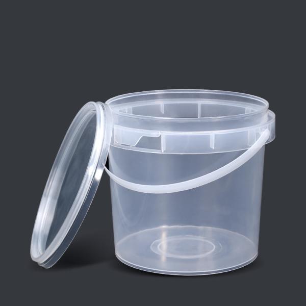 600ML Custom IML Printing Clear Plastic Buckets With Lids for Heat Transfer Printing