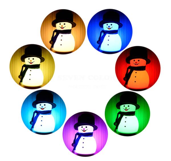 a lâmpada Tabletop da luz da noite 1200mA, boneco de neve do silicone conduziu a luz da noite