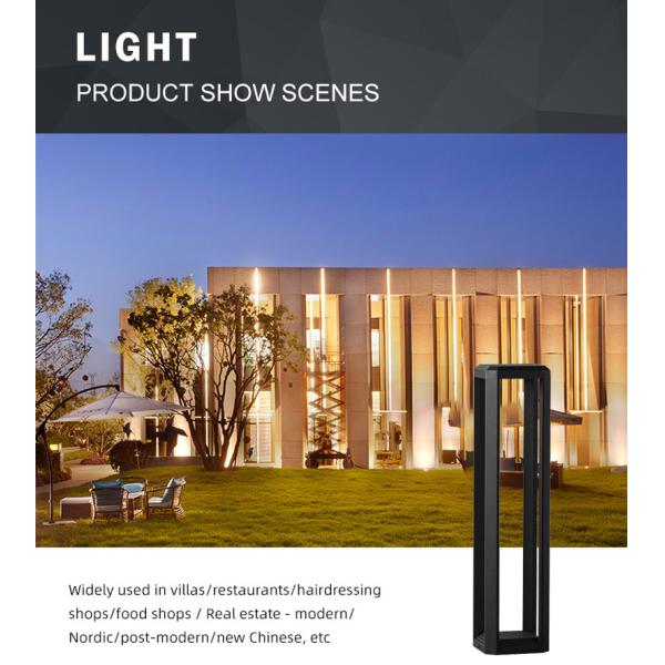 Negro llevado del aluminio 120*150*600m m 7w 3000k de la lámpara del césped