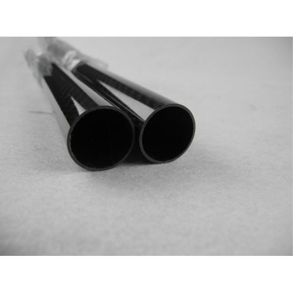 Tubo lleno brillante de la fibra de carbono de la tela cruzada del UAV